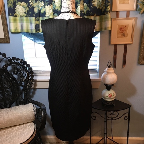 Ellen Tracy sleeveless black dress with beaded neckline - Picture 8 of 11